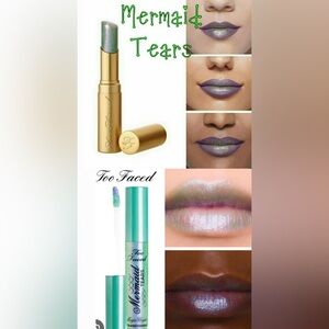 Too Faced Mermaid Tears Lip Topper and Lipstick Set